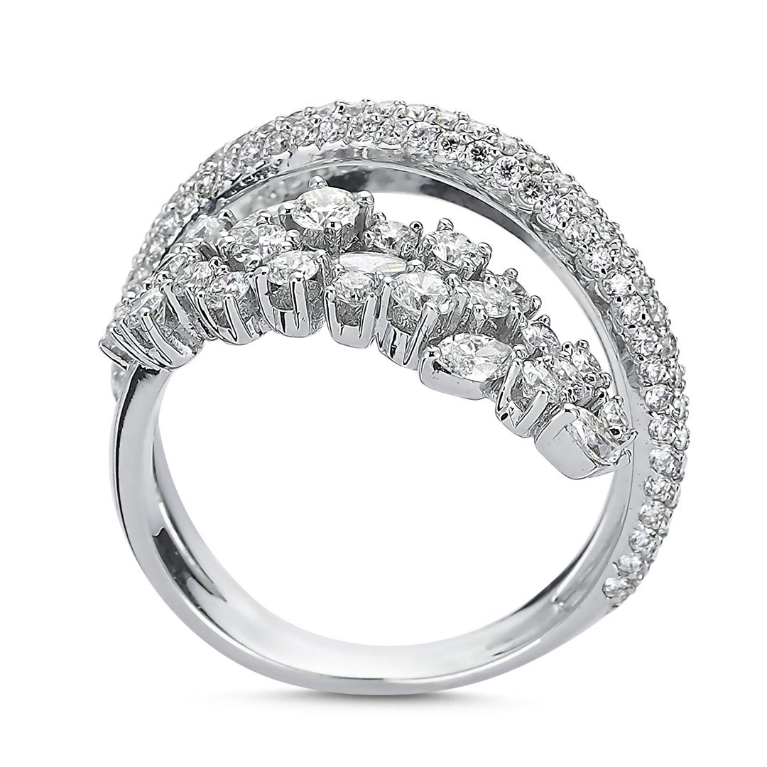 Contemporary OWN Your Story 18 Karat Gold Marquise and Round Diamond Coiled Eternity Ring For Sale