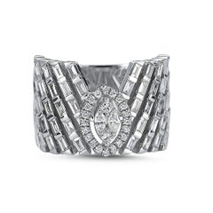 OWN Your Story 18 Karat White Gold Princess Diamond Cocktail Ring