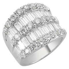 OWN Your Story 18K Weißgold Runder & Baguette Diamant 5 reihiger halber Ewigkeitsring