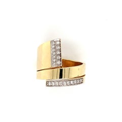 OWN Your Story 18 Karat Yellow Gold and Diamond Triple Coil Ring