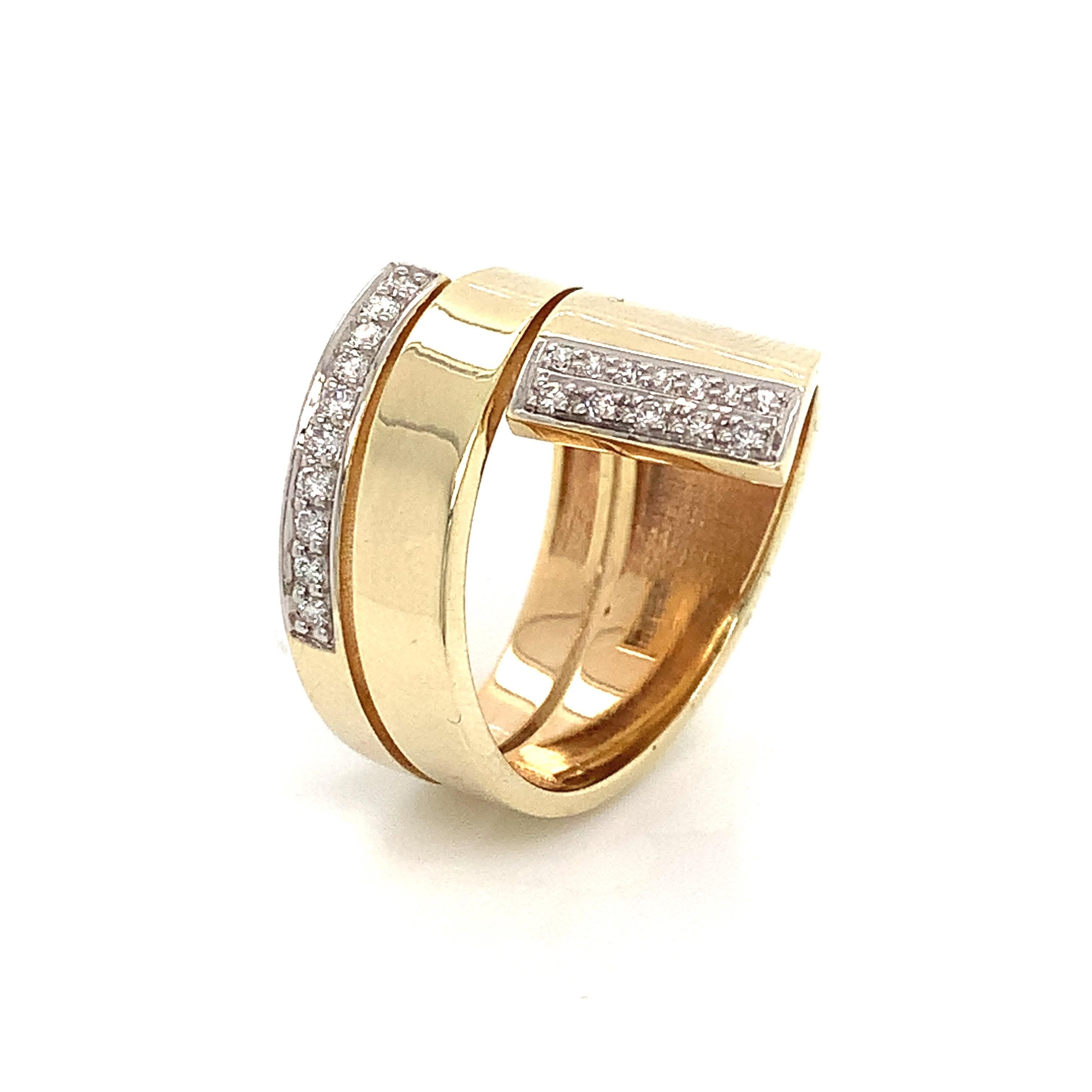 Anillo en espiral triple de oro amarillo de 18 quilates y diamantes OWN Your Story Corte redondo en venta