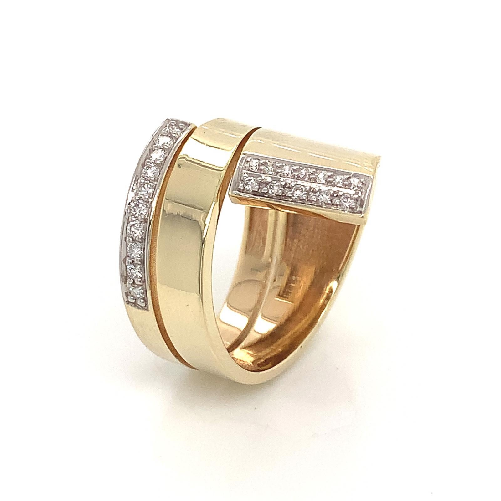 Anillo en espiral triple de oro amarillo de 18 quilates y diamantes OWN Your Story en Nuevo estado para la venta en New Orleans, LA