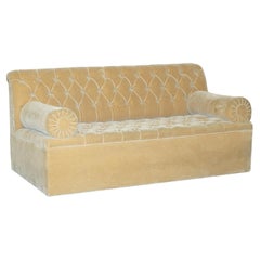 OWNED BY MADONNA LUXURY GEORGE SMiTH BOLSTER MOHAIR VELVET CHESTERFIELD SOFA