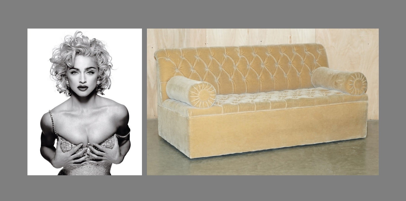 OWNED BY MADONNA LUXURY GEORGE SMiTH BOLSTER MOHAIR VELVET CHESTERFIELD SOFA For Sale