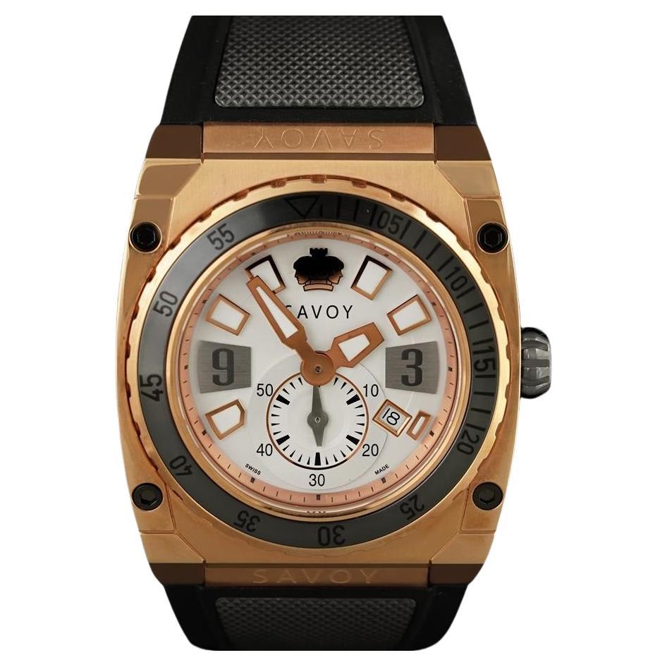 OWNED BY MARTIN SHEEN - Savoy Icon Massive Mens Rose Gold Tone Diver's Watch For Sale