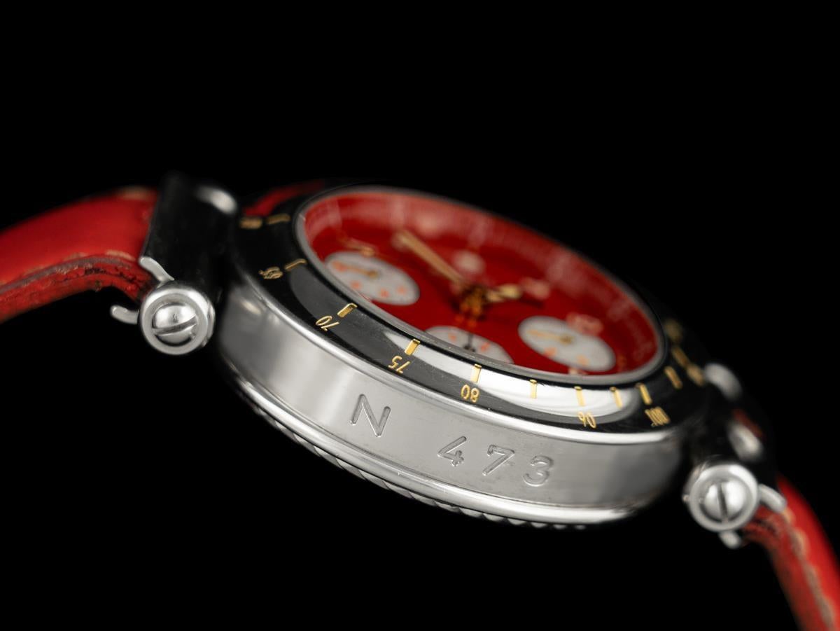 Propriété de Siegfried & Roy avec photo - Philippe Charriol Mens Red Chronograph SS en vente 1