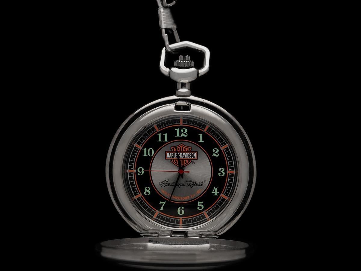 Owned & Used By ZZ TOP'S Dusty Hill - Harley Davidson Chrome Pocket Watch In Good Condition For Sale In Suwanee, GA