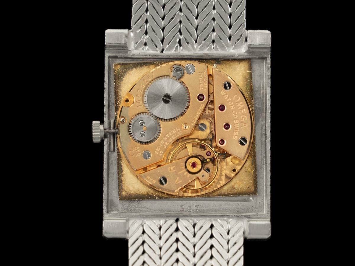 Owned & Worn By Red Skelton - 1958 Omega Vintage Mens 18K White Gold Watch For Sale 2