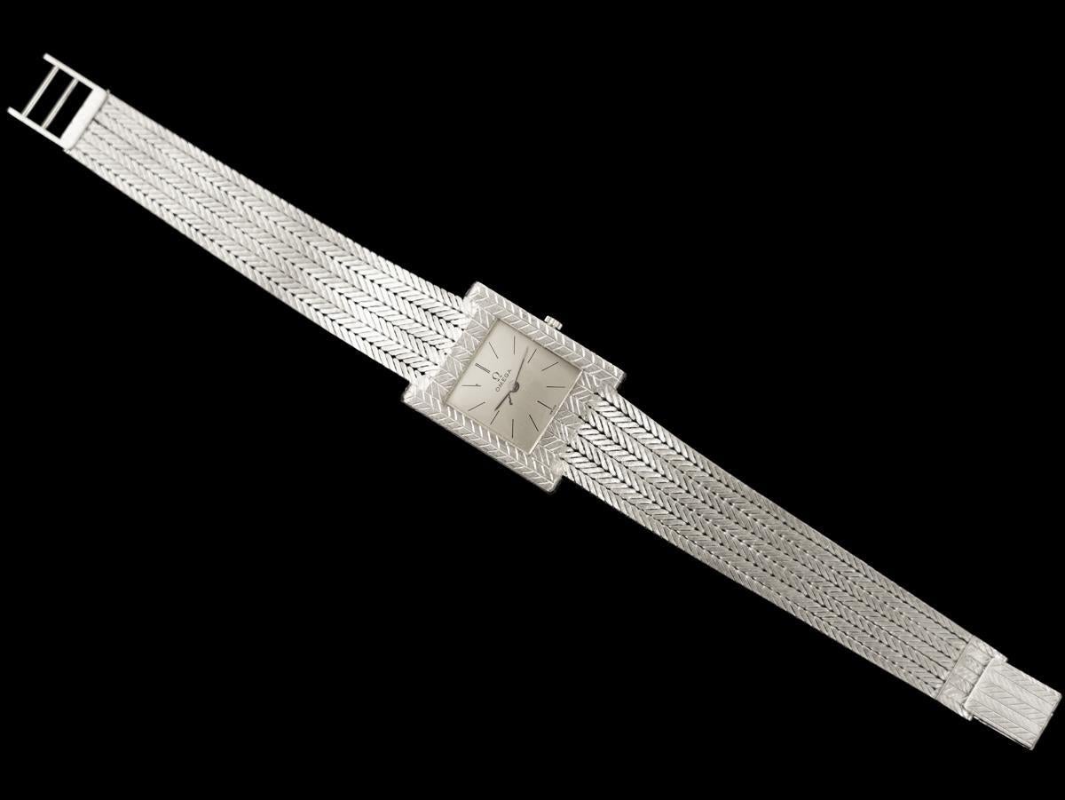 Owned & Worn By Red Skelton - 1958 Omega Vintage Mens 18K White Gold Watch For Sale 5