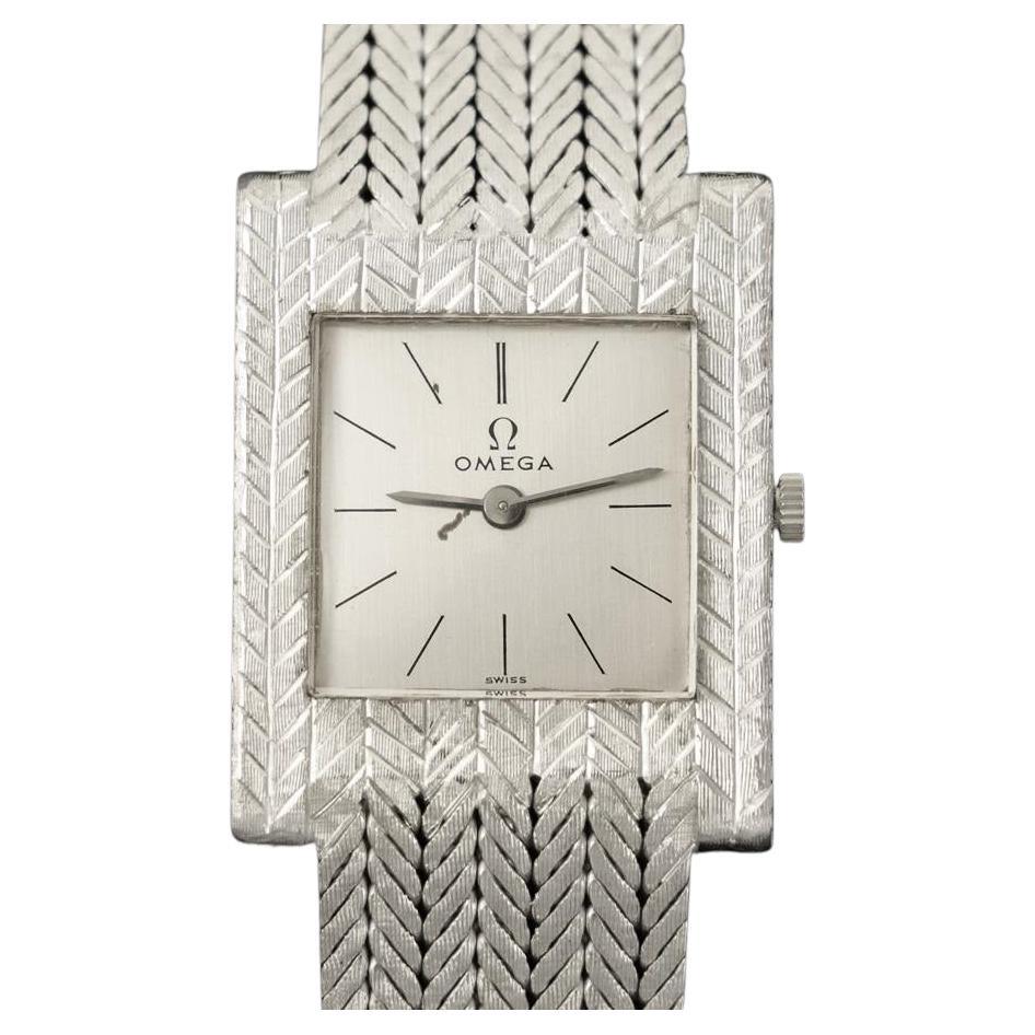 Owned & Worn By Red Skelton - 1958 Omega Vintage Mens 18K White Gold Watch For Sale