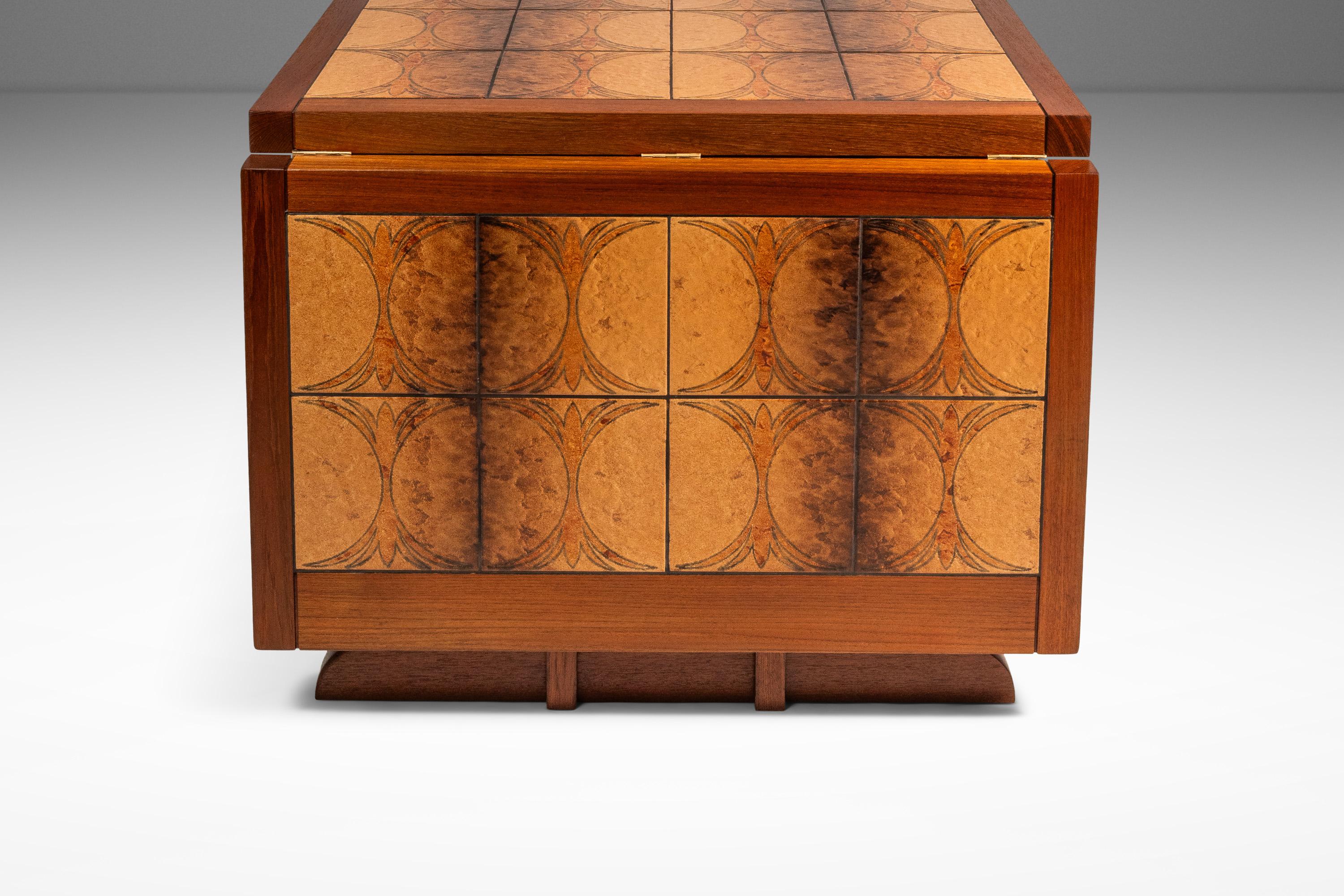 Ox Art Style Drop Leaf Table with Original Tile Design, Trion, Denmark, 1970's For Sale 4