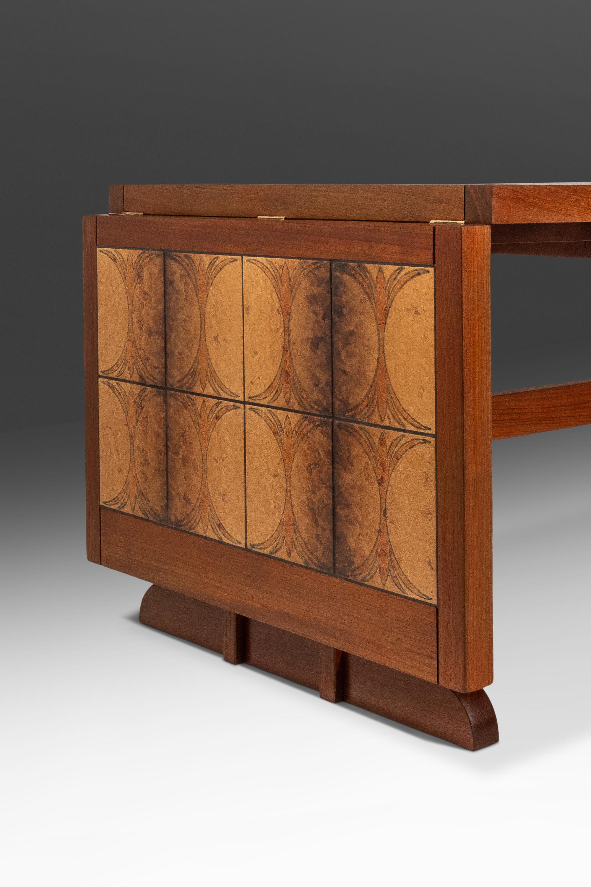 Ox Art Style Drop Leaf Table with Original Tile Design, Trion, Denmark, 1970's For Sale 5
