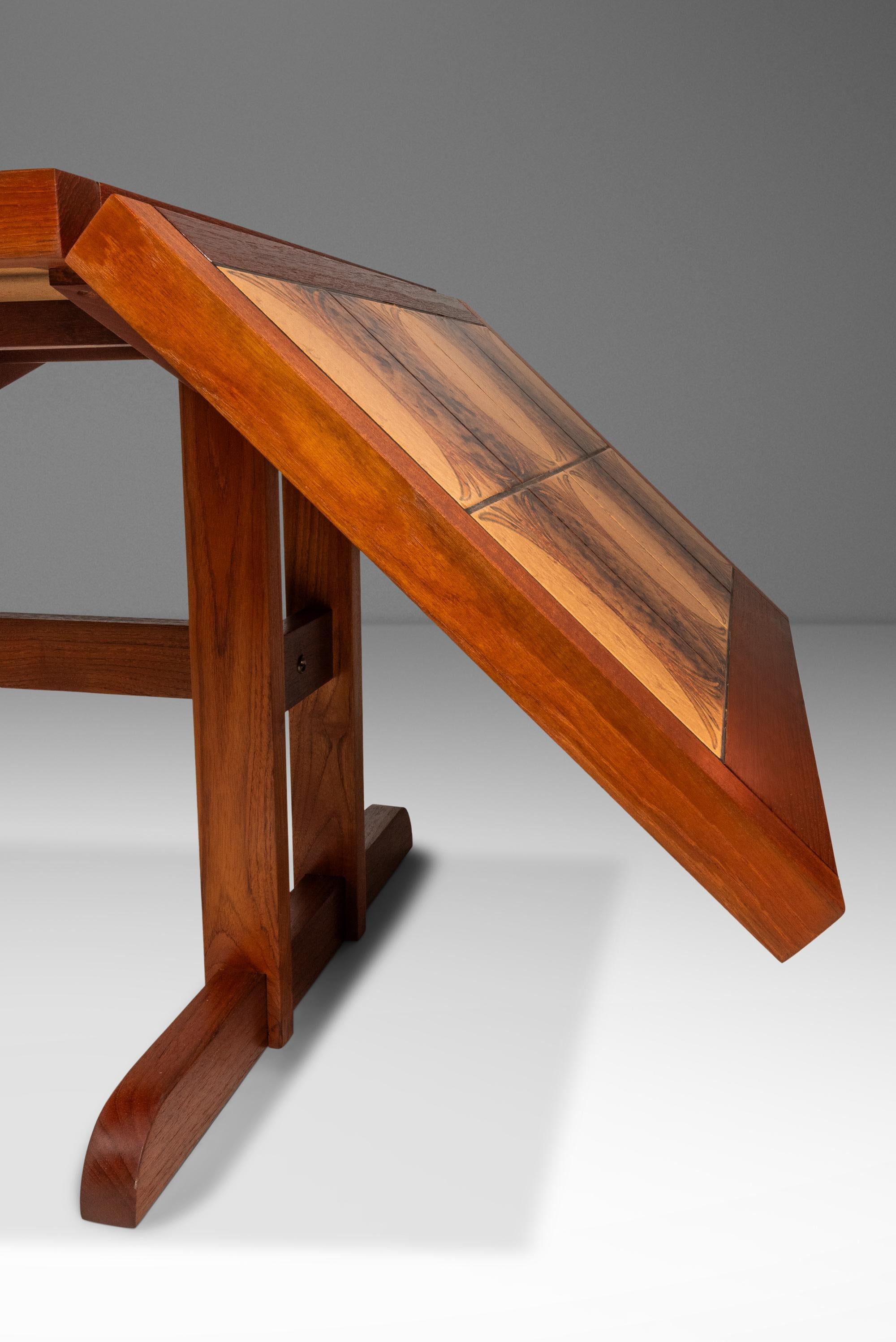 Ox Art Style Drop Leaf Table with Original Tile Design, Trion, Denmark, 1970's For Sale 6