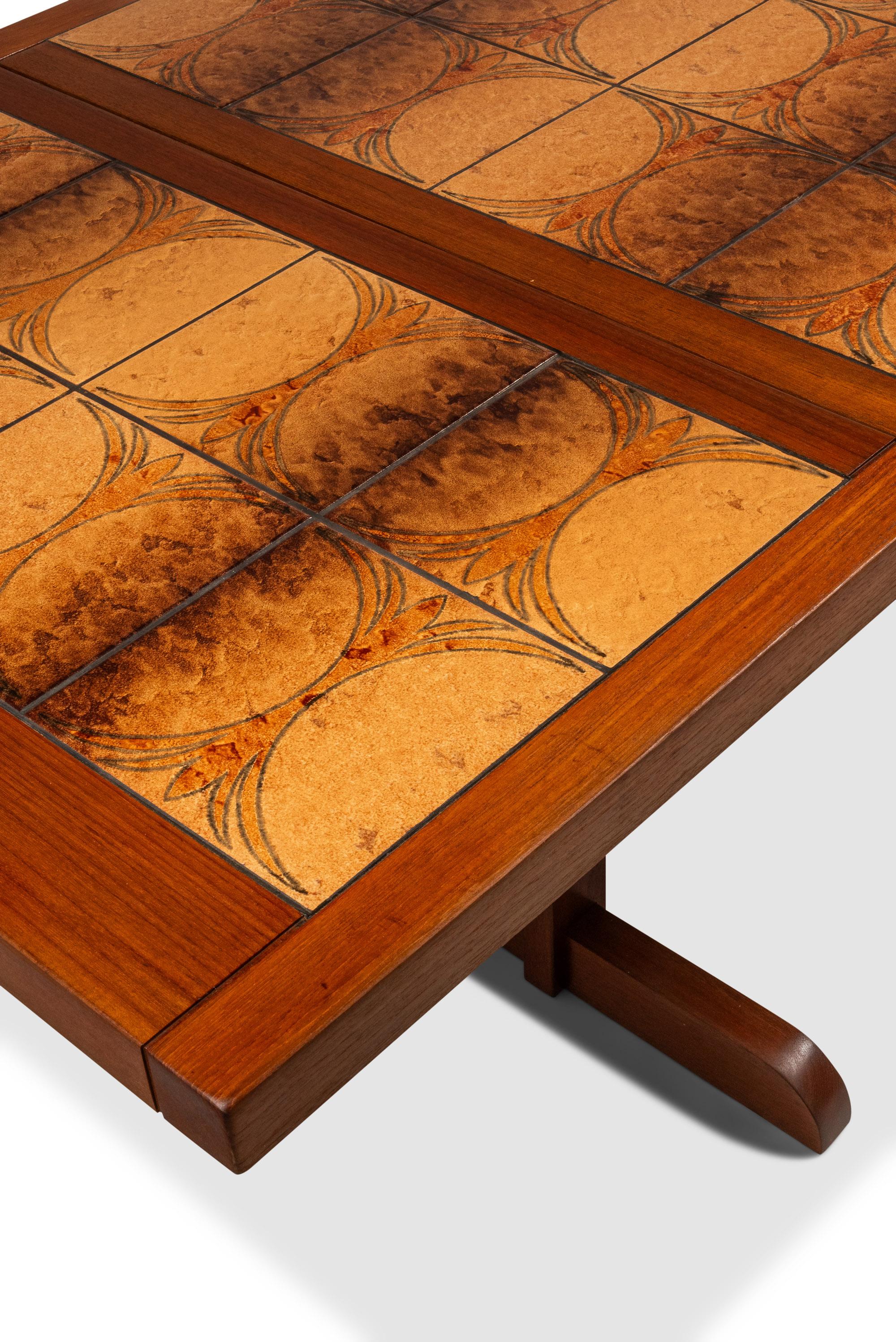 Ox Art Style Drop Leaf Table with Original Tile Design, Trion, Denmark, 1970's For Sale 8