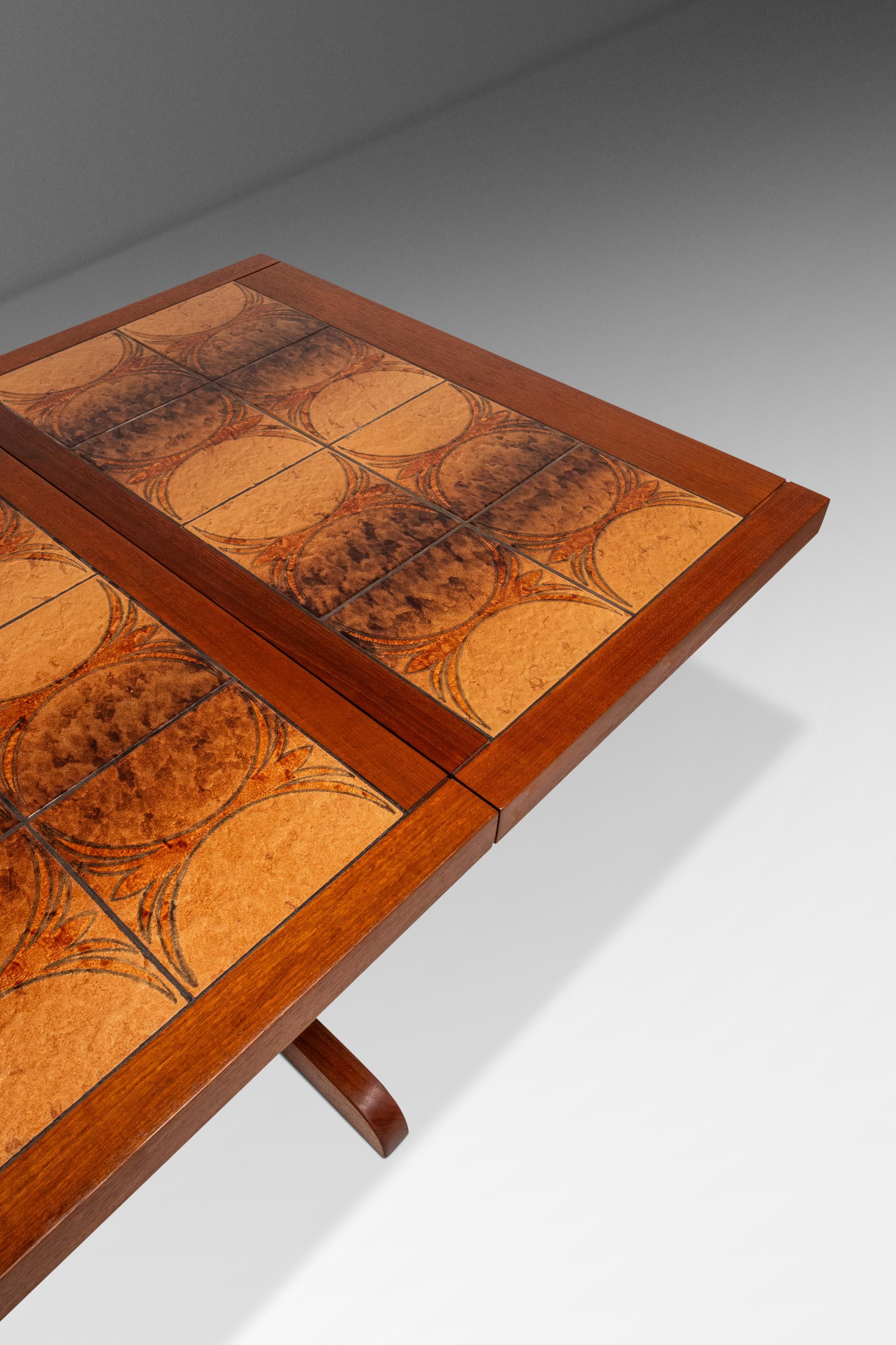 Ox Art Style Drop Leaf Table with Original Tile Design, Trion, Denmark, 1970's For Sale 10