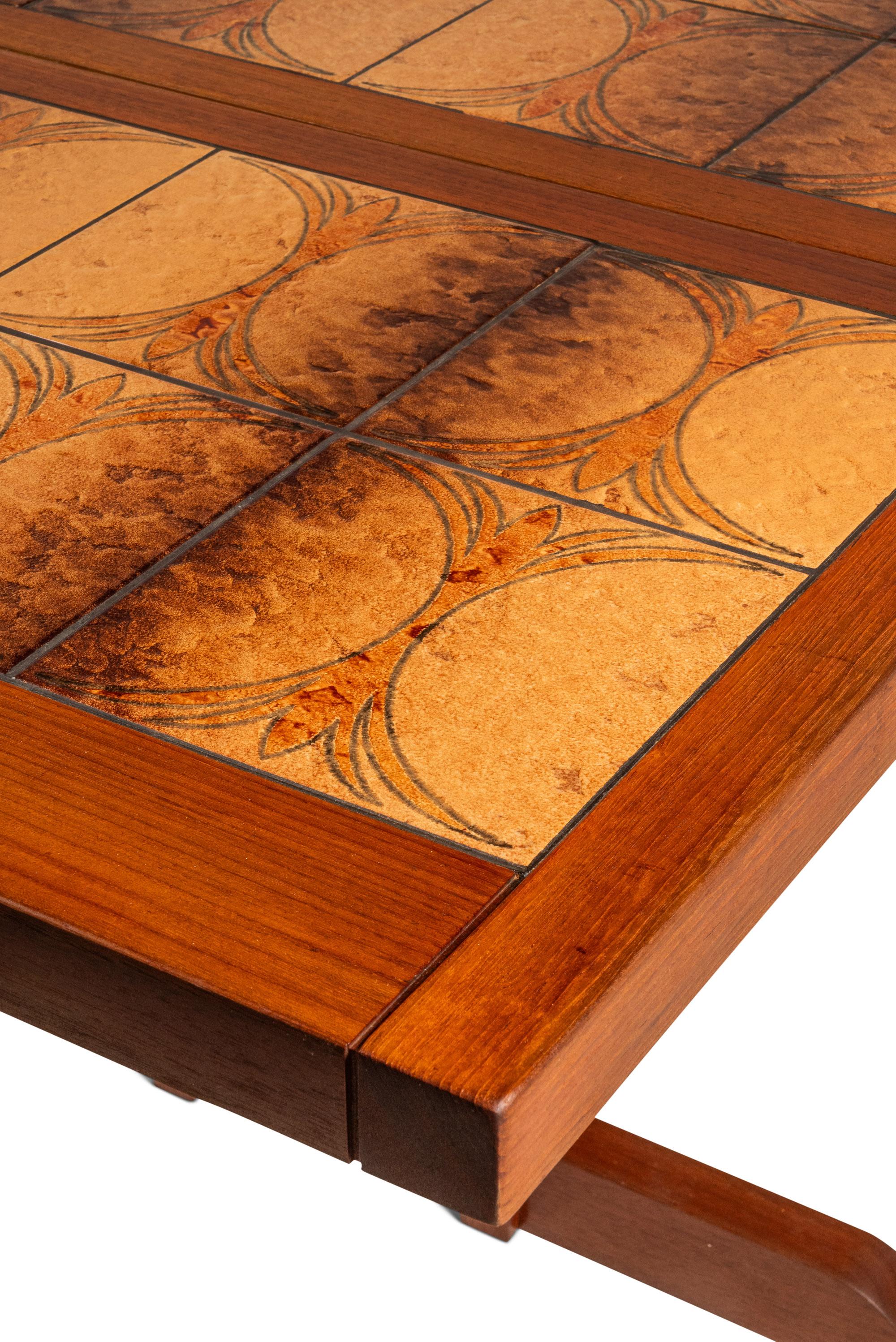 Ox Art Style Drop Leaf Table with Original Tile Design, Trion, Denmark, 1970's For Sale 12
