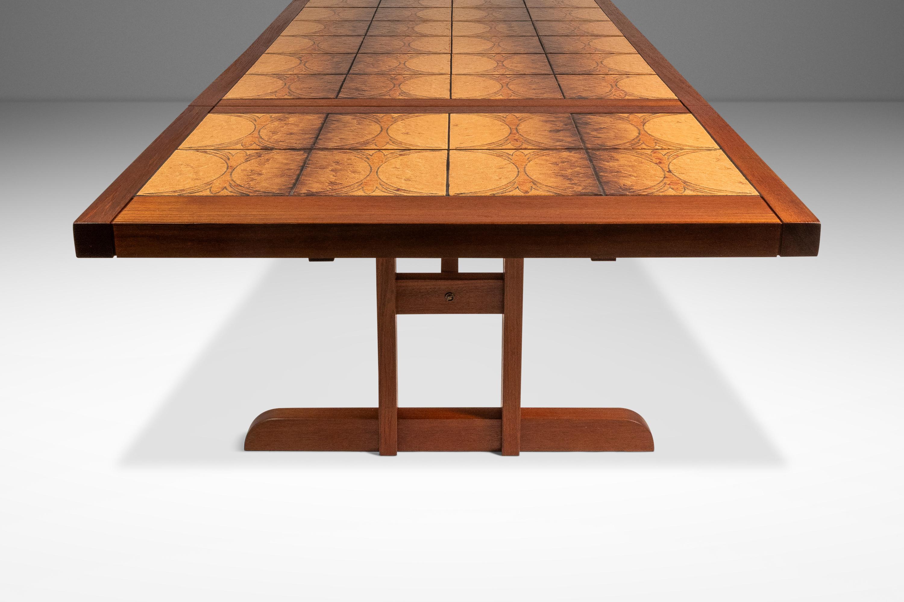 Ox Art Style Drop Leaf Table with Original Tile Design, Trion, Denmark, 1970's For Sale 2