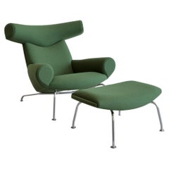 SILLA Y TABURETE OX de Hans J. WEGNER para AP STOLEN, Dinamarca Años 70