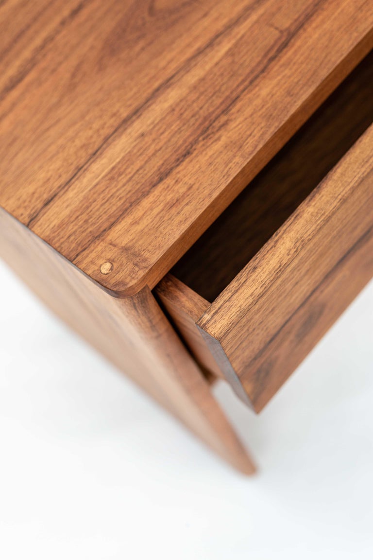 Ox nightstand, Caribbean walnut, contemporary design, Mexico For Sale