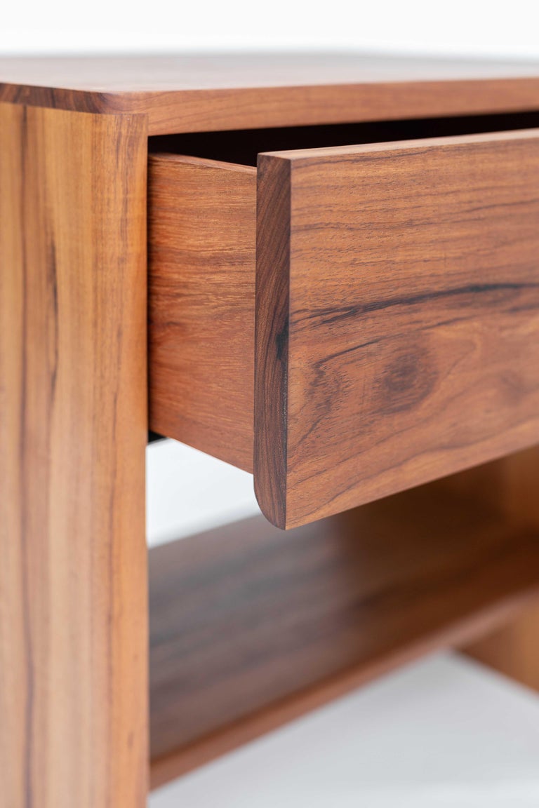 Ox nightstand, Caribbean walnut, contemporary design, Mexico For Sale