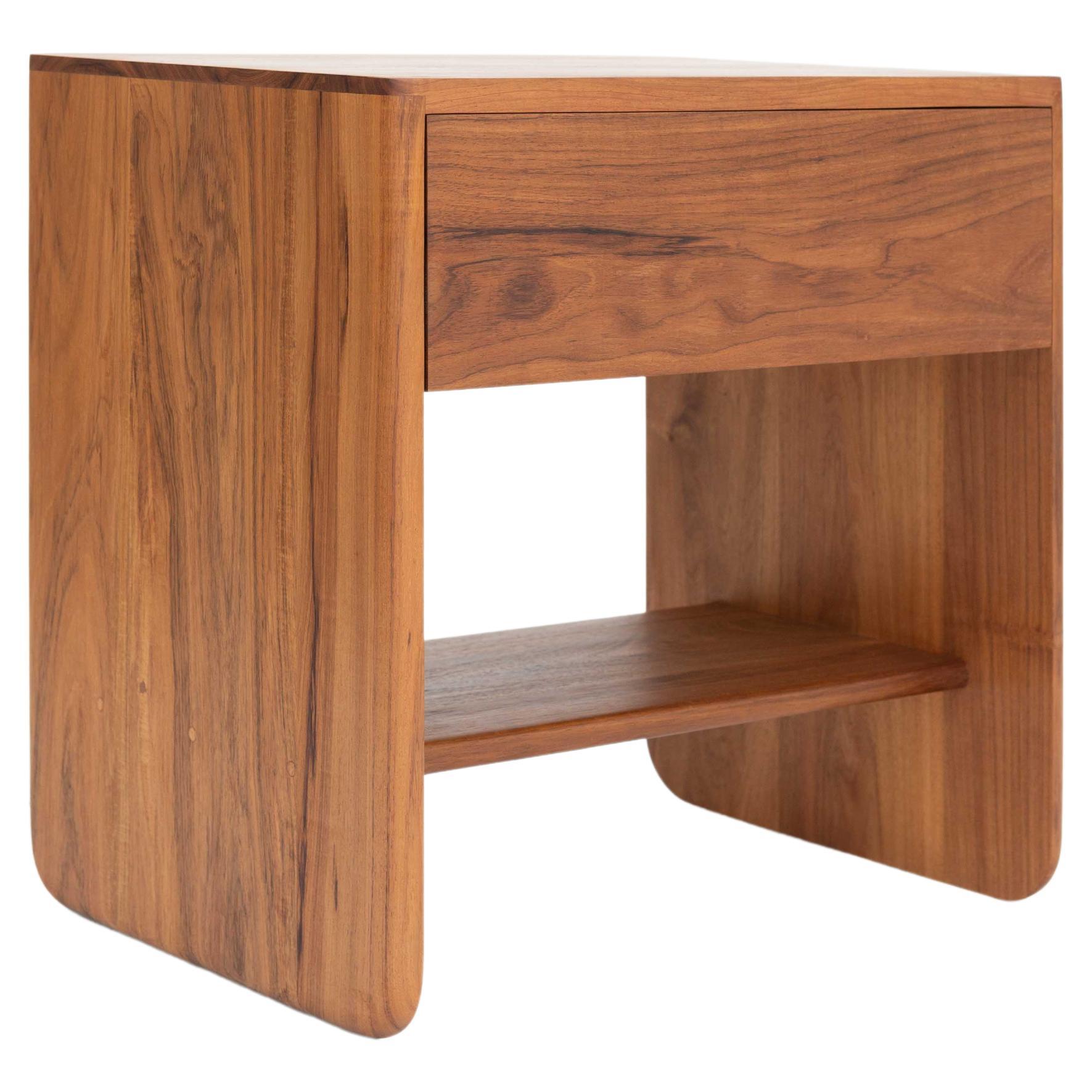 Minimalist Modern Nightstand in Solid Mexican Hardwood  For Sale