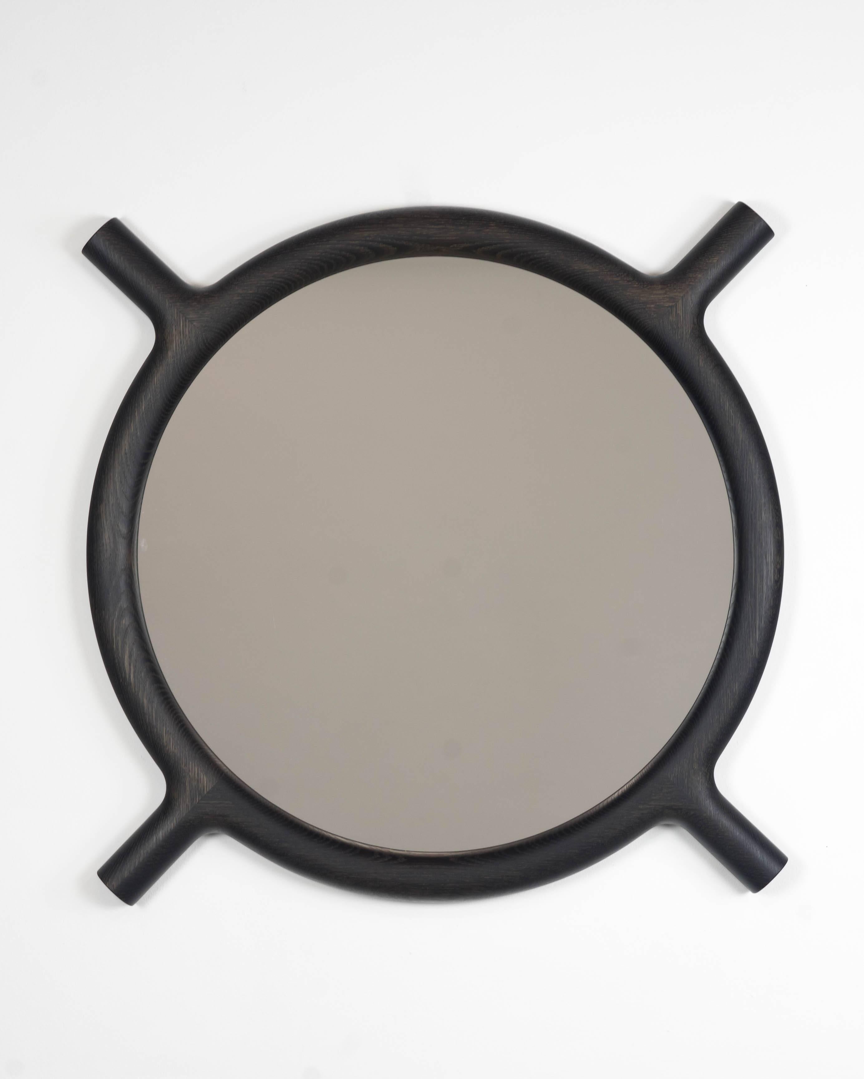 Woodwork Ox Round Wall Mirror For Sale