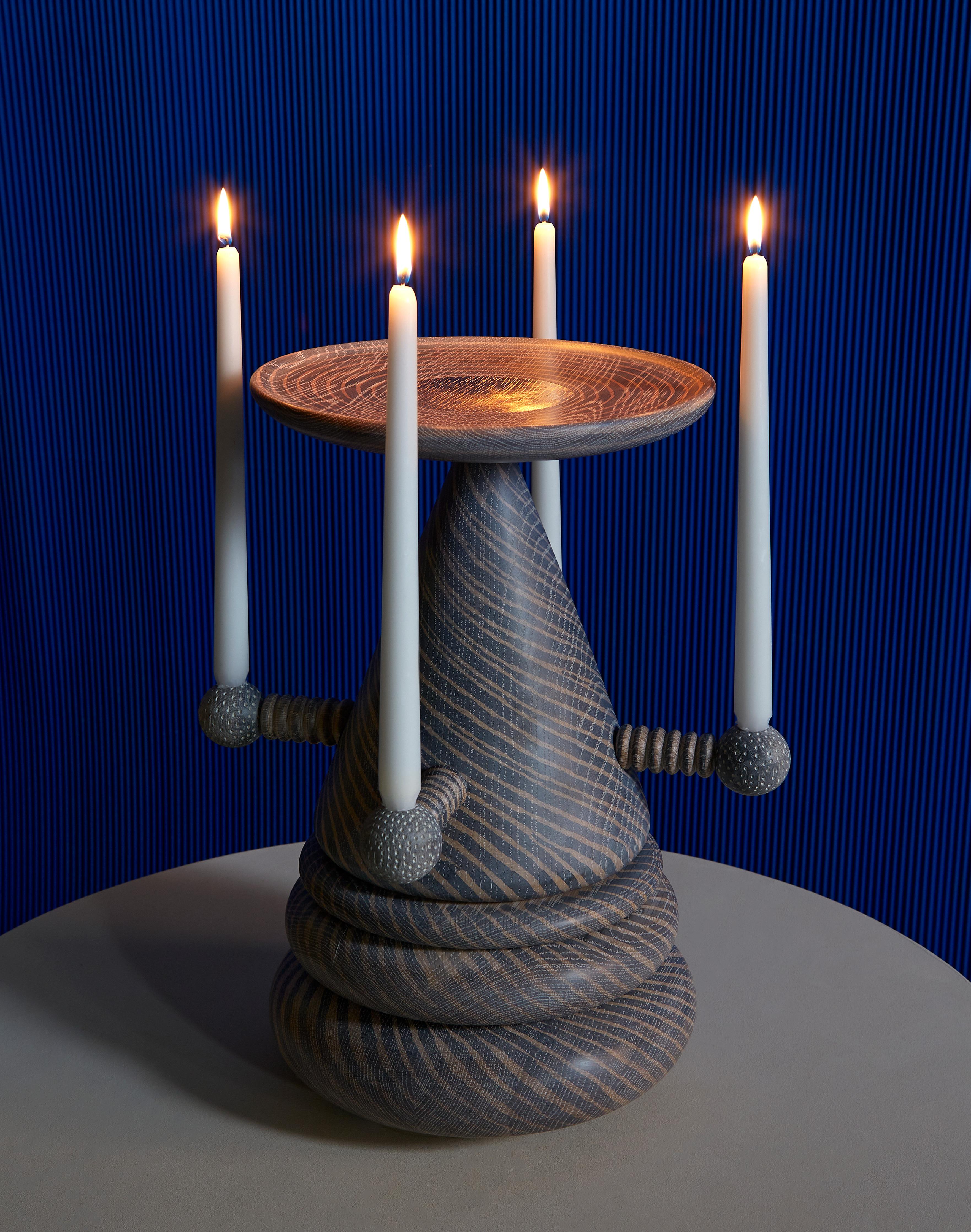 OXALINO Cuenco para Ofrendas - Portavelas Religioso Decorativo en Roble Pintado Estadounidense en venta