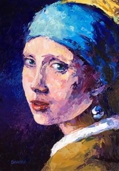 "Ragazza con l'orecchino di perla", Pittura, Olio su tela