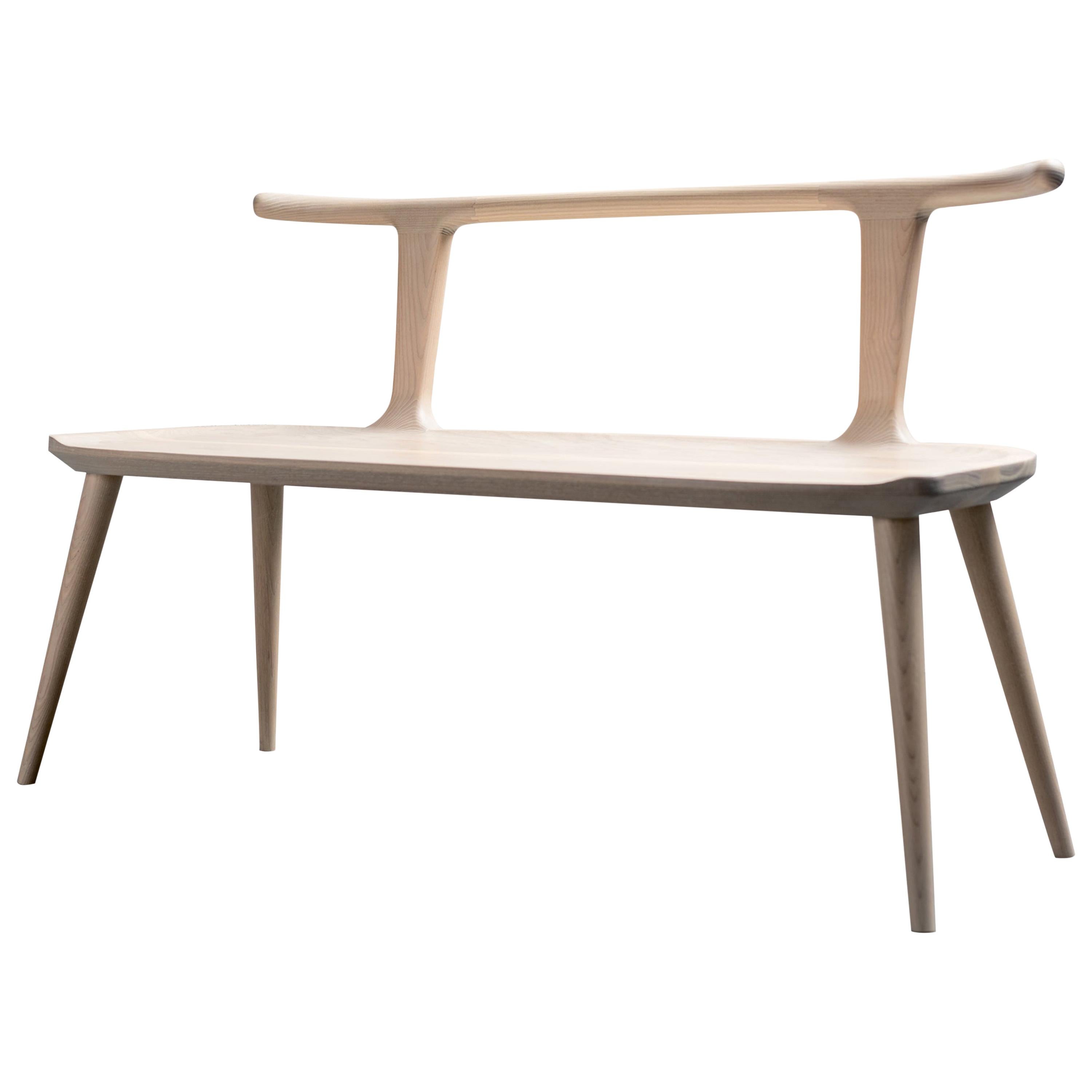 Banc Oxbend:: siège d'entrée en frêne blanc par Fernweh Woodworking en vente