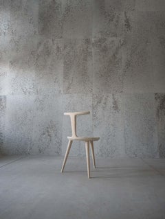 Oxbend Chair 3 Legs, Dining Seat in White Ash Wood by Fernweh Woodworking