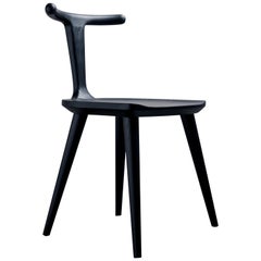 Oxbend Chair, Dining Seat in Black Charcoal Ashwood by Fernweh Woodworking