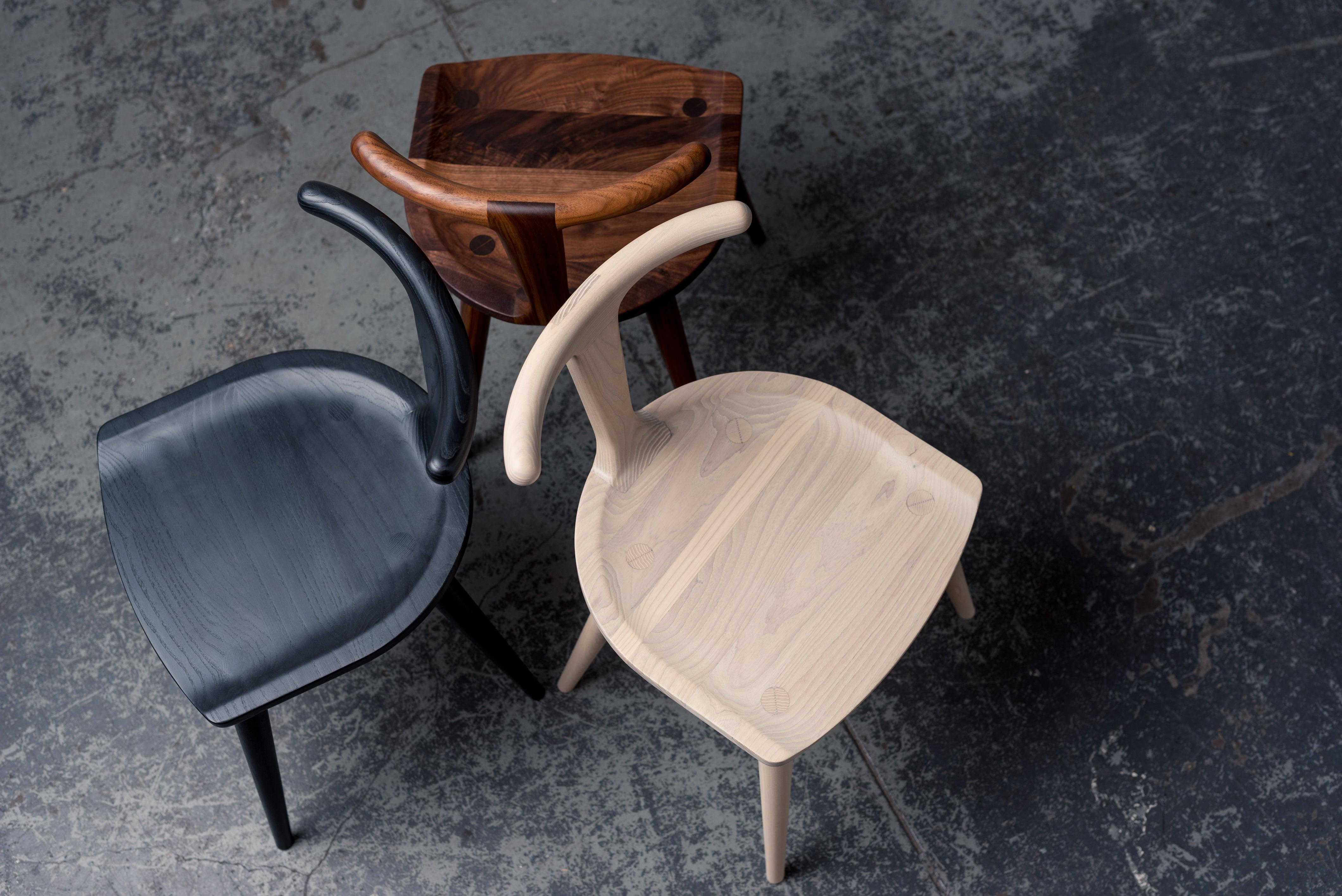 Oxbend-Stuhl, Esszimmerstuhl aus weißem Eschenholz von Fernweh Woodworking im Angebot 2
