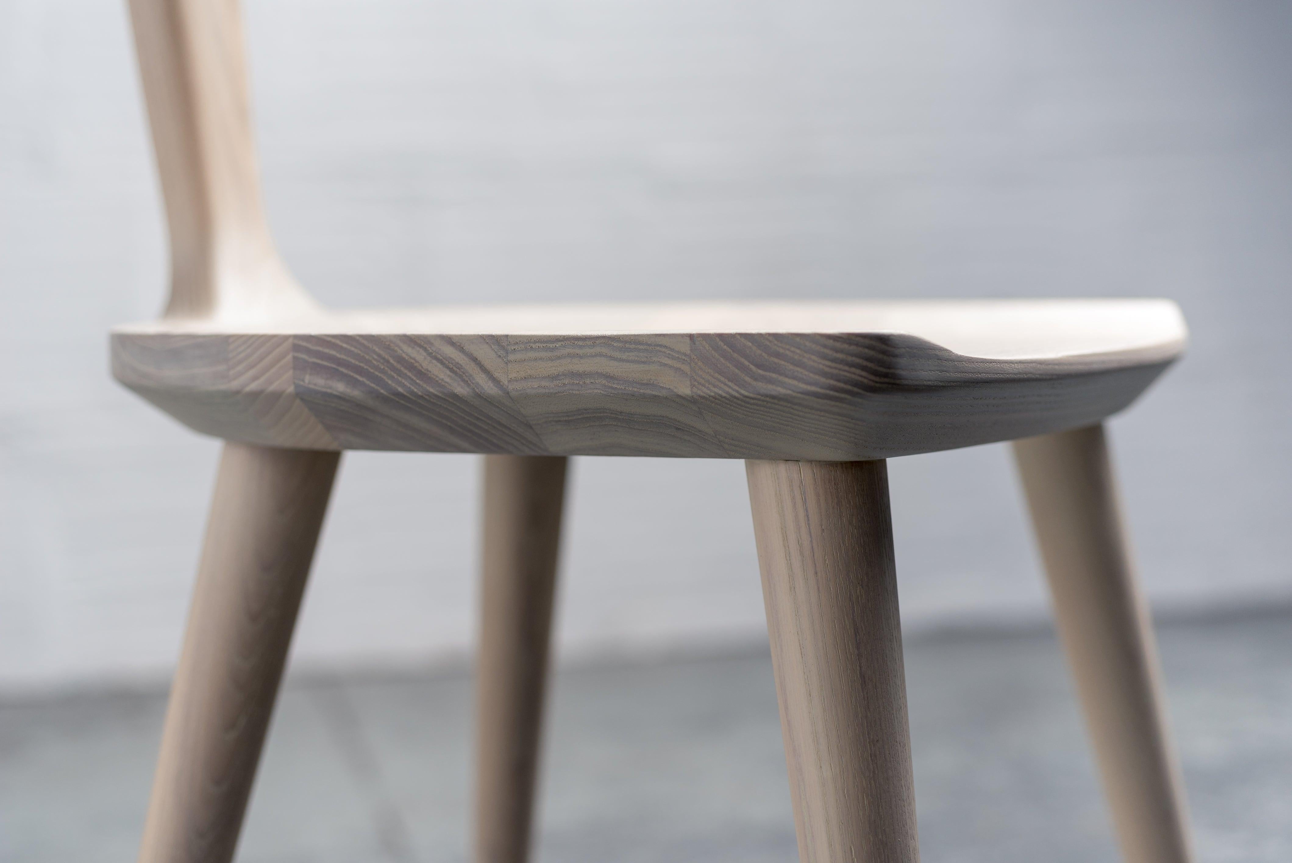 Oxbend-Stuhl, Esszimmerstuhl aus weißem Eschenholz von Fernweh Woodworking im Angebot 4