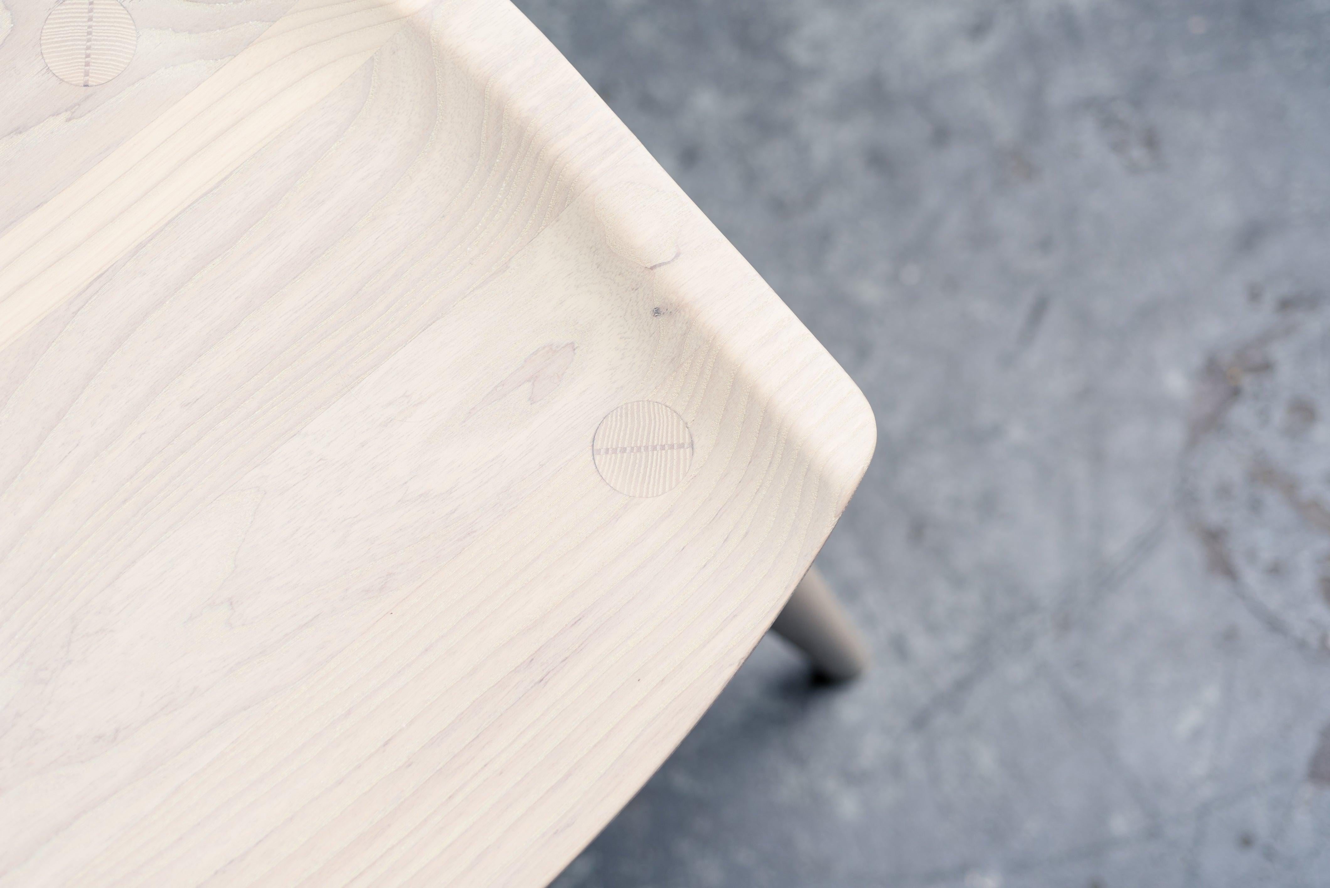 Oxbend-Stuhl, Esszimmerstuhl aus weißem Eschenholz von Fernweh Woodworking (amerikanisch) im Angebot