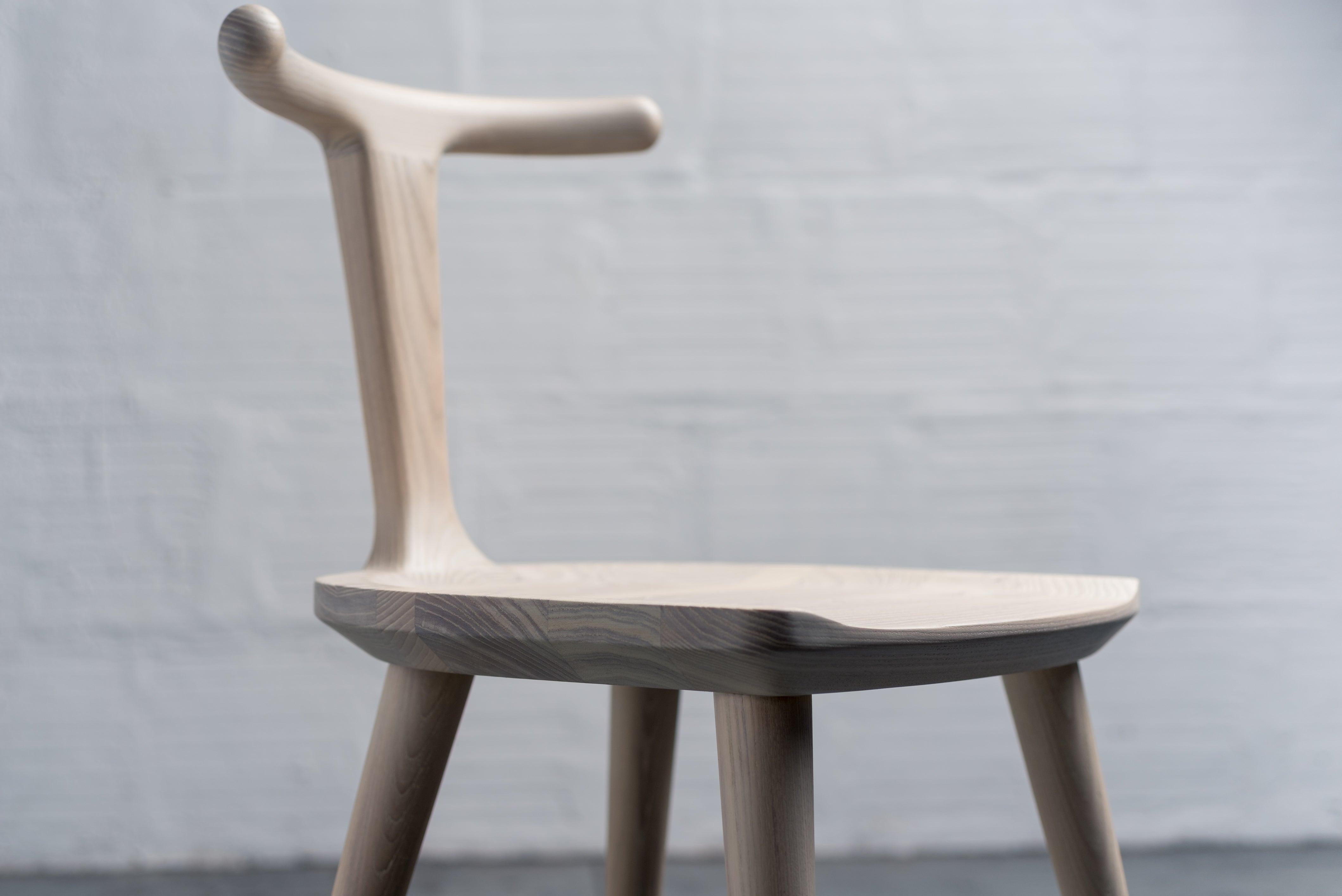 Oxbend-Stuhl, Esszimmerstuhl aus weißem Eschenholz von Fernweh Woodworking im Zustand „Neu“ im Angebot in Bend, OR
