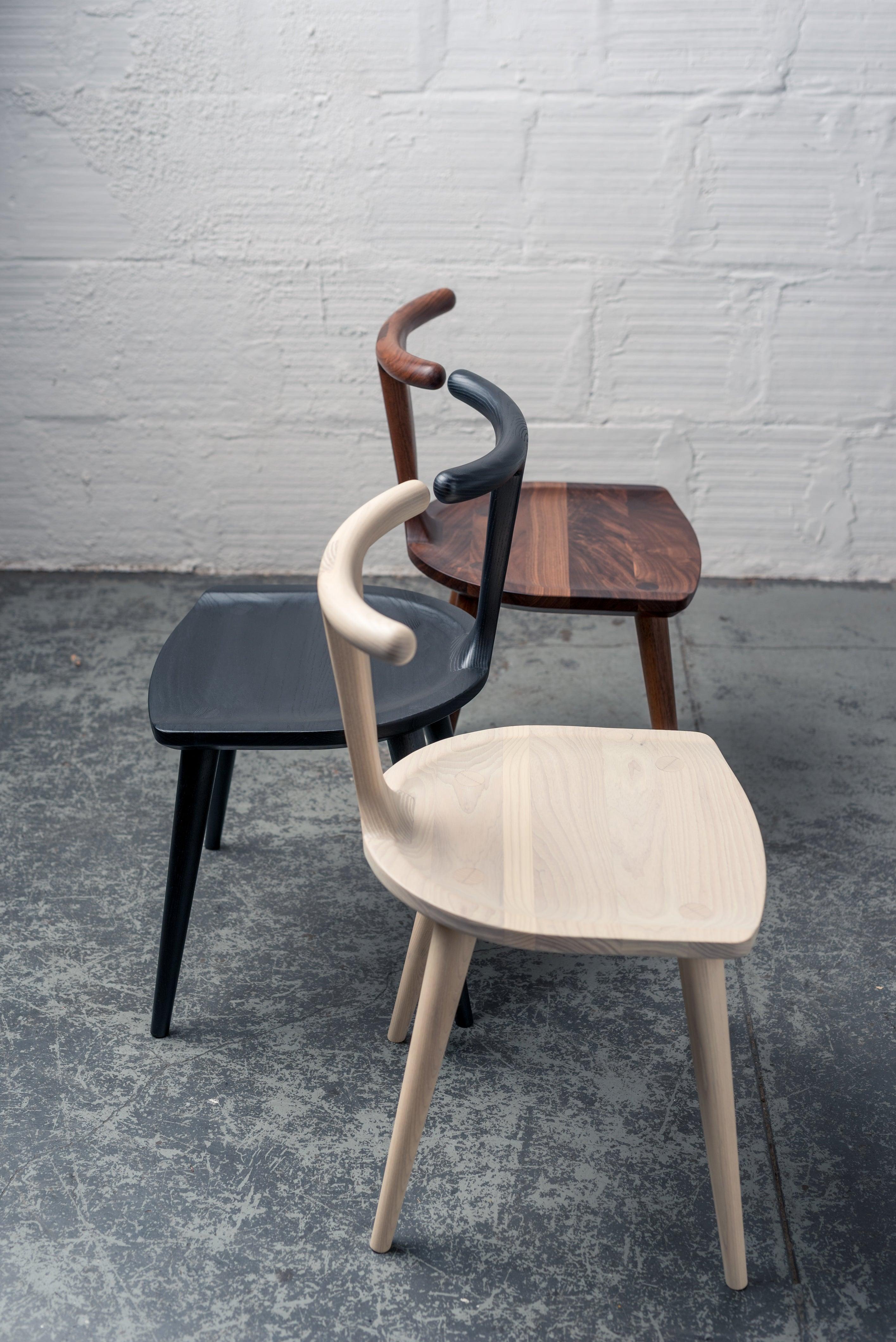 Oxbend-Stuhl, Esszimmerstuhl aus weißem Eschenholz von Fernweh Woodworking im Angebot 1