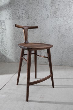 Oxbend Stool, Bar, or Counter Seat in Walnut