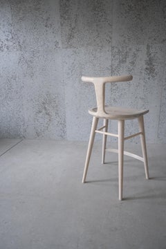 Oxbend Stool, Bar or Counter Seat in White Ashwood