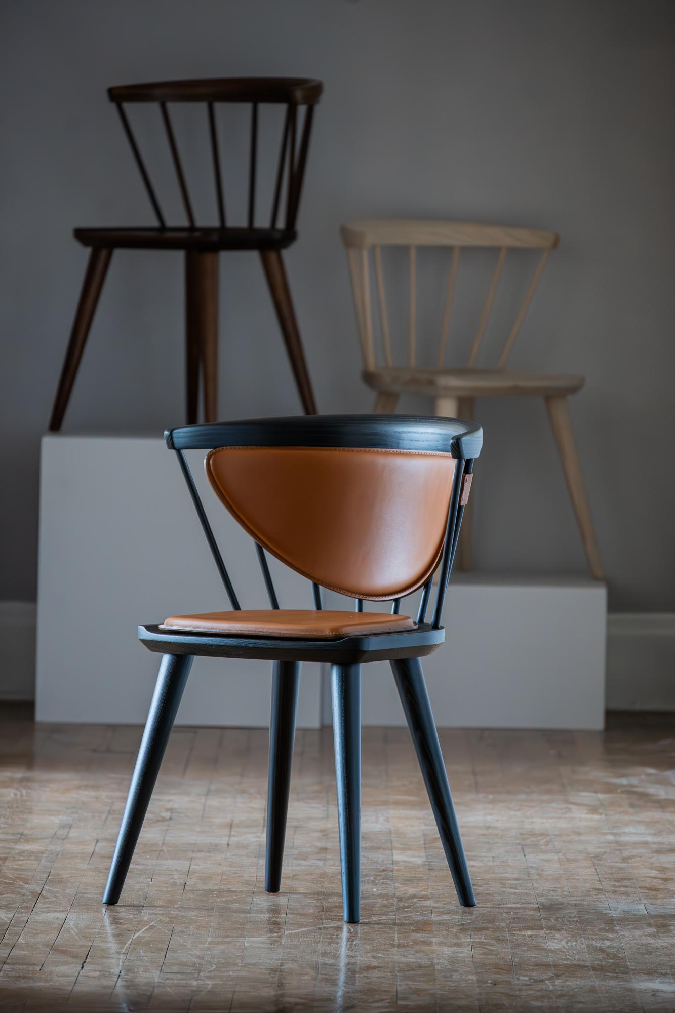 Oxbend Windsor Chair in Charcoal by Fernweh Woodworking For Sale 2