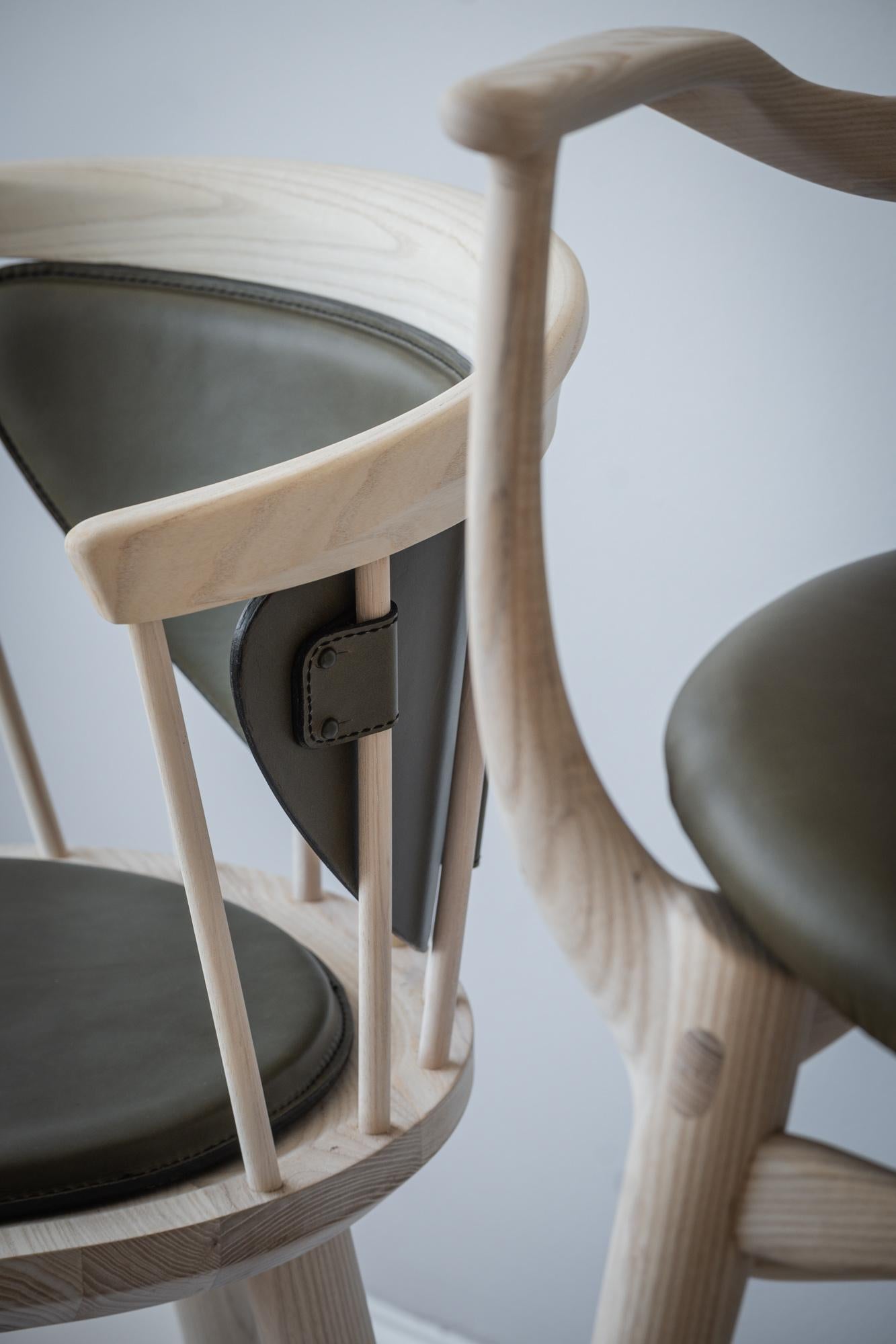 Oxbend Windsor Chair in White Ash by Fernweh Woodworking For Sale 8