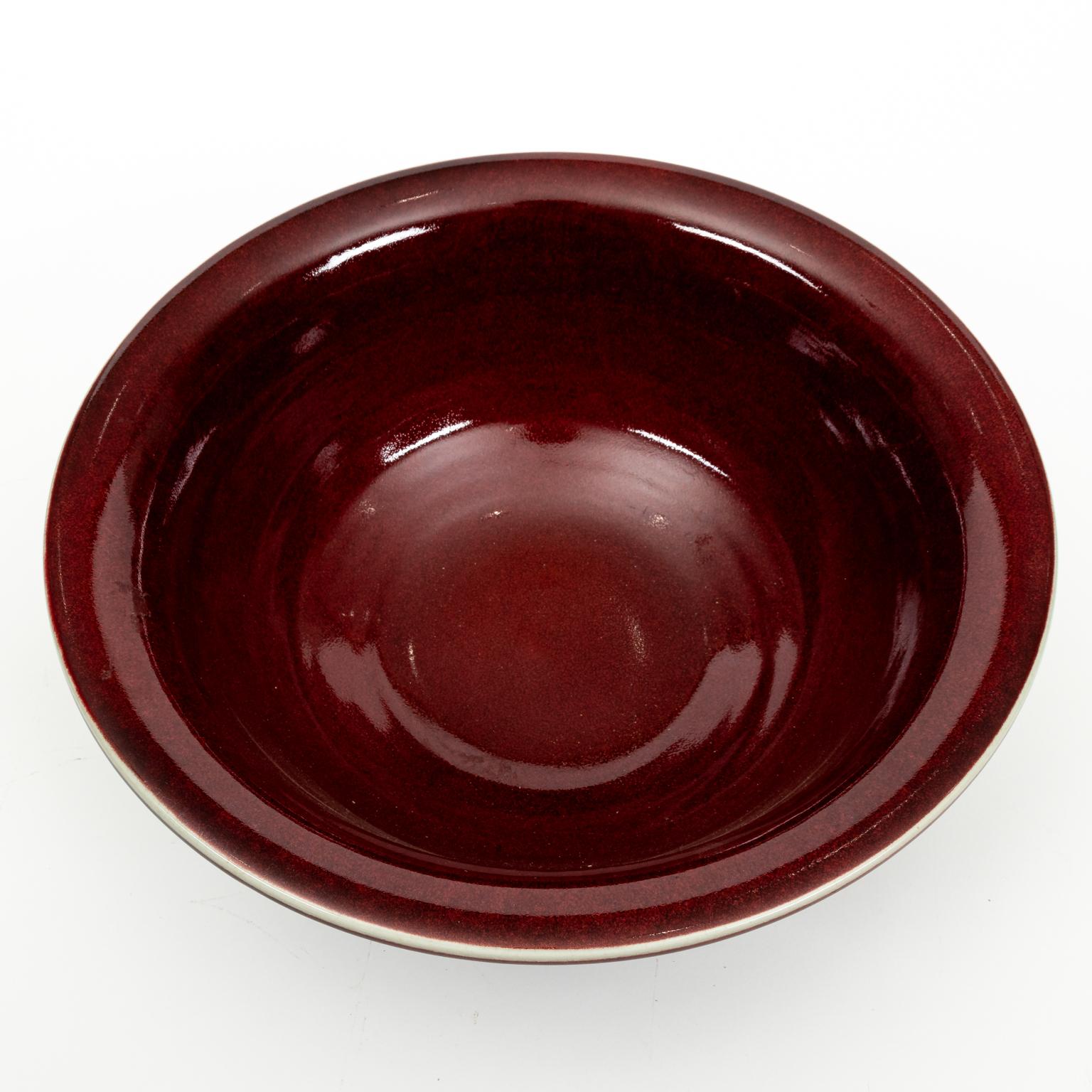 Ceramic Oxblood Bowl For Sale