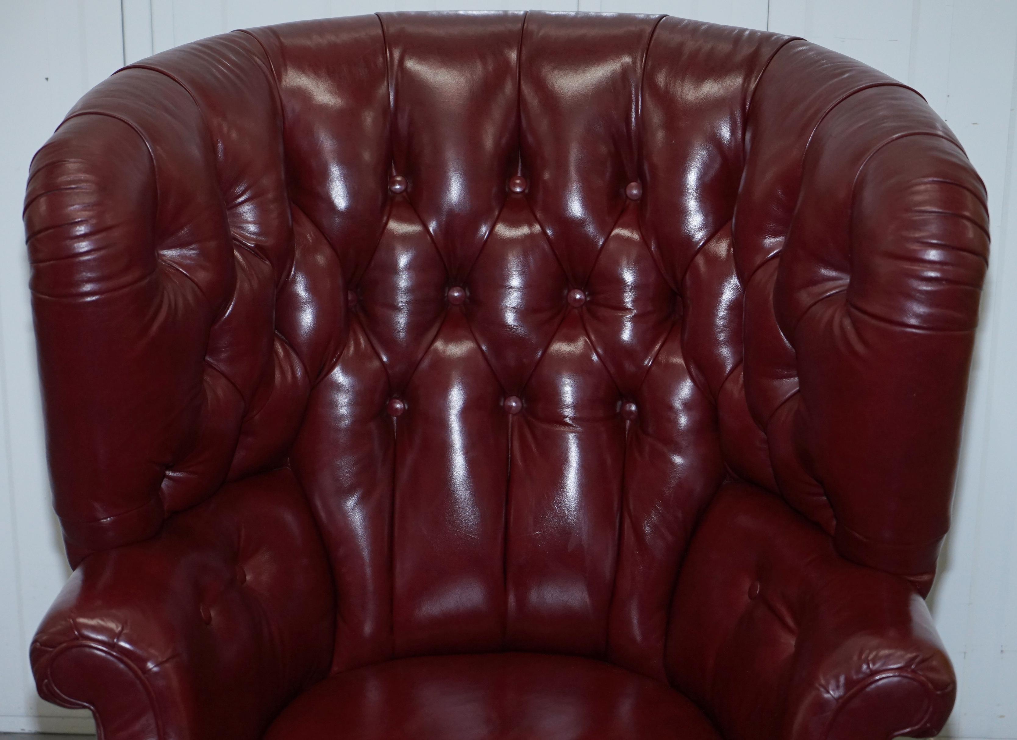 oxblood leather chair