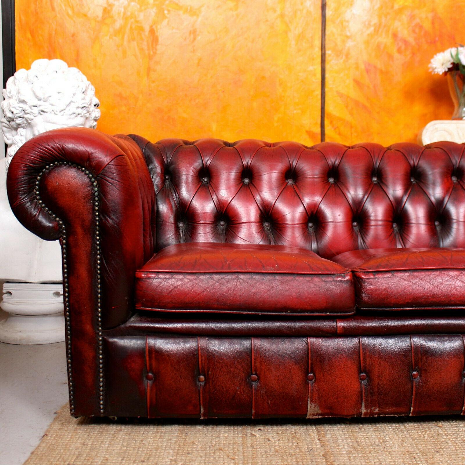 oxblood sofa