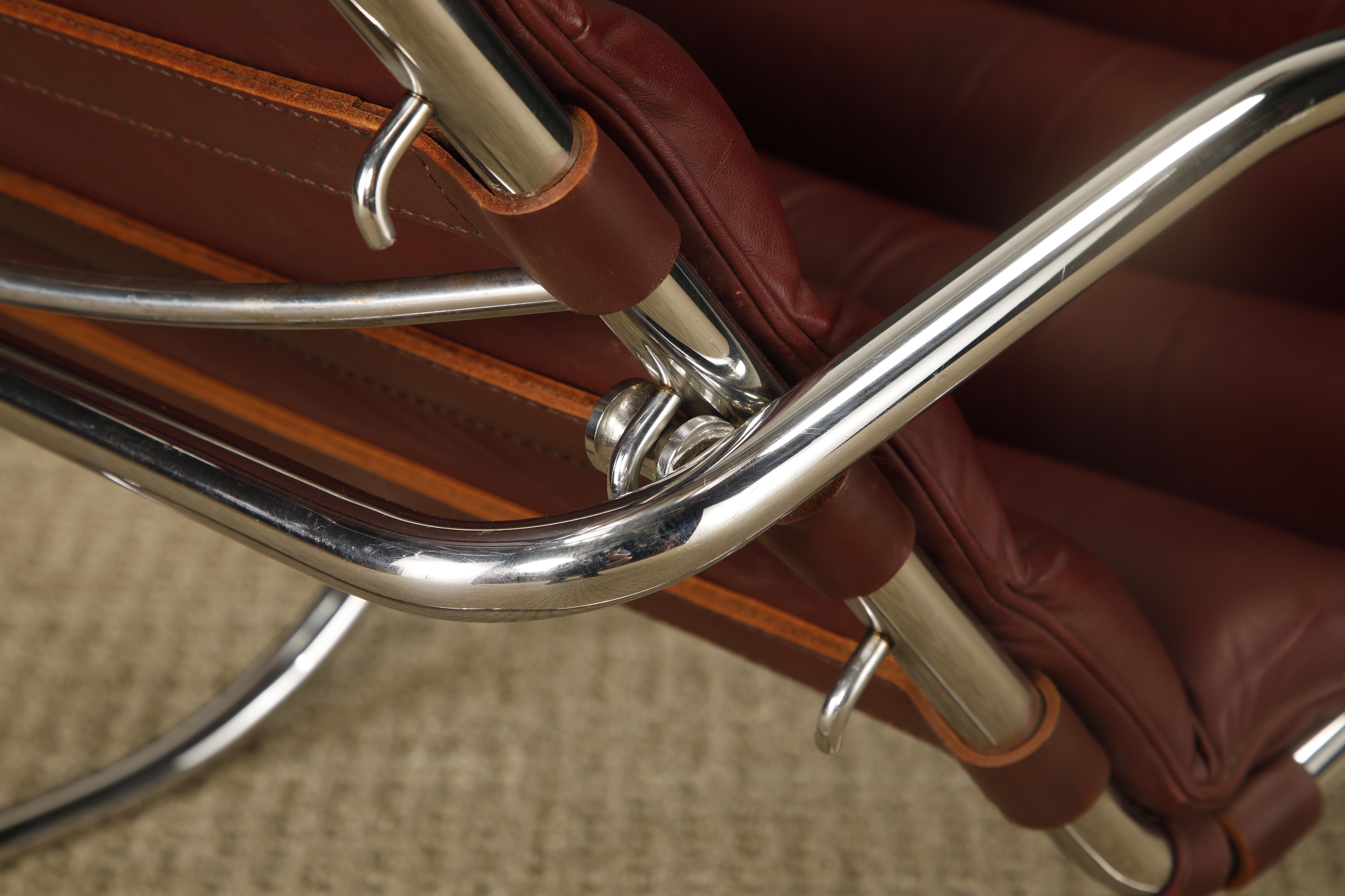 Chaise longue réglable MR en cuir Oxblood par Mies van der Rohe pour Knoll Intl en vente 11