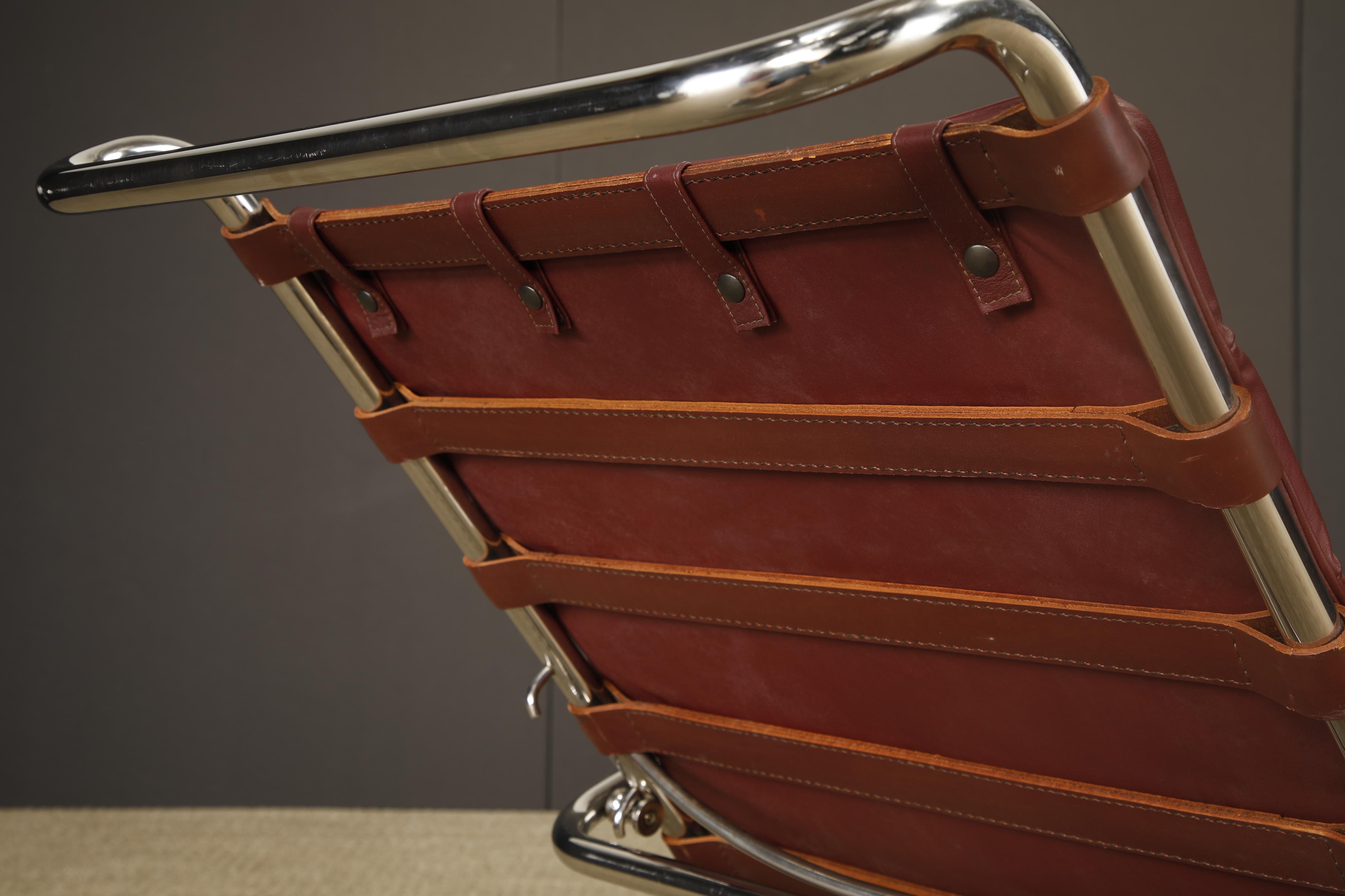 Chaise longue réglable MR en cuir Oxblood par Mies van der Rohe pour Knoll Intl en vente 12