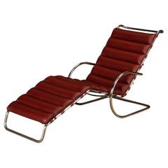 Oxblood Leather MR Adjustable Chaise Lounge by Mies van der Rohe for Knoll Intl