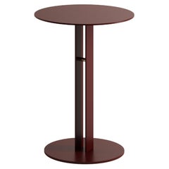 Oxblood Portman Side Table in Steel with Brass Designed by Master for Lemon