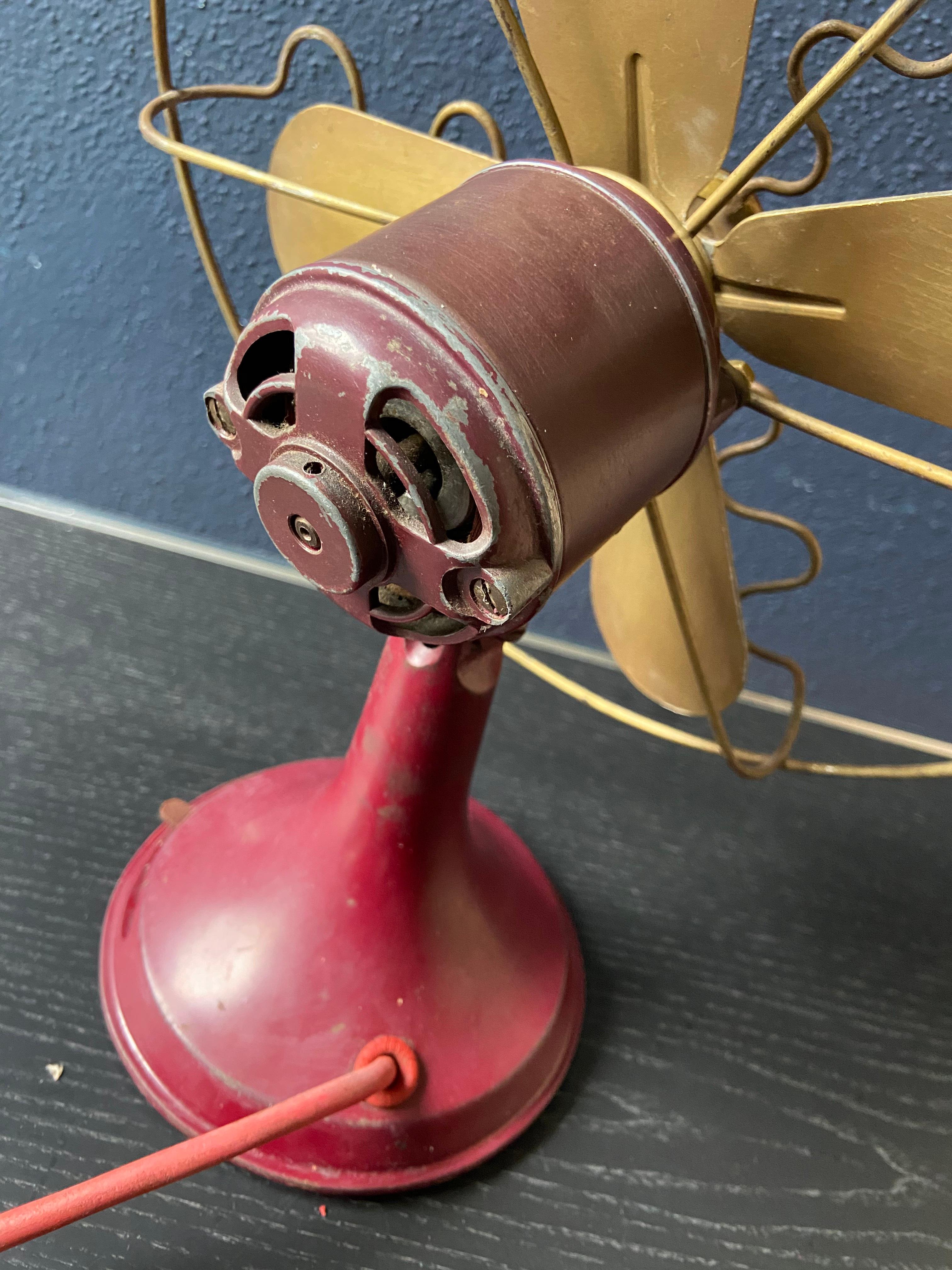 Mid-20th Century Oxblood Red Fan by Siemens-Schuckert Model W 250 T, Germany, 1950s For Sale