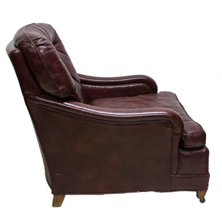Oxblood Red Leather Club Chair at 1stDibs