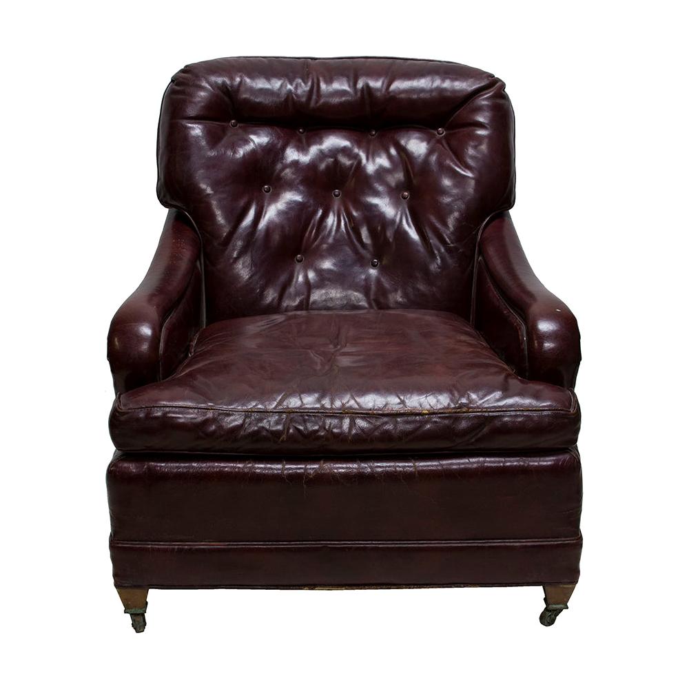 Oxblood Red Leather Club Chair